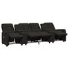 vidaXL Sillón de masaje reclinable 4 plazas con portavasos negro