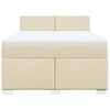 vidaXL Cama box spring con colch&oacute;n tela color crema 140x190 cm