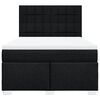 vidaXL Cama box spring con colch&oacute;n tela negro 160x200 cm