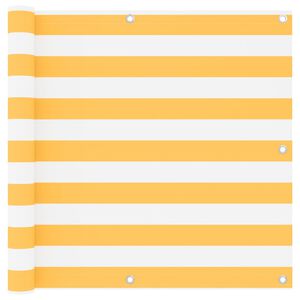 vidaXL Toldo para balc&oacute;n tela oxford blanco y amarillo 90x400 cm