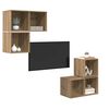 vidaXL Conjunto de mueble de TV 4 pcs Roble artesanal
