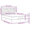 vidaXL Estructura de cama otomana con colchón tela crema 140x200cm