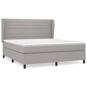 vidaXL Cama box spring con colch&oacute;n tela gris claro 160x200 cm