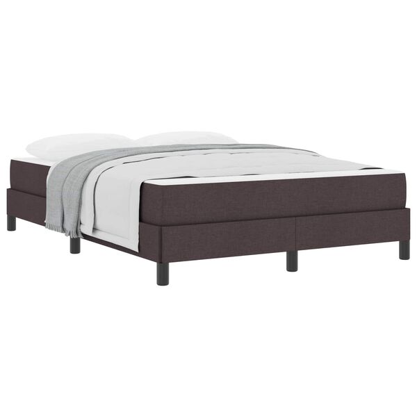 vidaXL Cama tipo Box Spring Marr&oacute;n Oscuro 140 x 190 cm tela