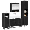 vidaXL Juego de muebles de ba&ntilde;o 4 pcs Roble Negro Madera de ingenier&iacute;a