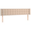 vidaXL Cabecero de cuero sint&eacute;tico color capuchino 163x16x78/88 cm