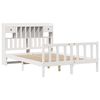 vidaXL Cama con estanter&iacute;a sin colch&oacute;n madera maciza blanca 140x190 cm