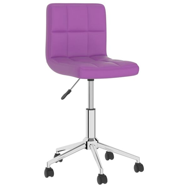 vidaXL Sillas de comedor giratorias 4 unidades cuero sint&eacute;tico morado