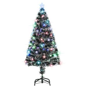 vidaXL &Aacute;rbol de Navidad preiluminado con soporte y LED fibra &oacute;ptica 120 cm