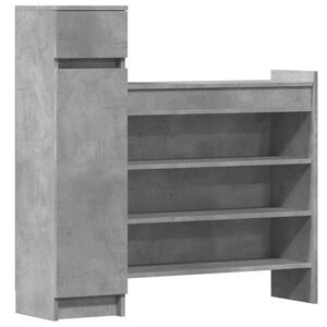 vidaXL Zapatero madera de ingenier&iacute;a gris hormig&oacute;n 100,5x28x100 cm