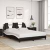 vidaXL Estructura de cama Viana sin colch&oacute;n cuero sint&eacute;tico negro blanco 160x200cm