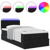 vidaXL Cama otomana con colchón y luces LED terciopelo negro 80x200cm