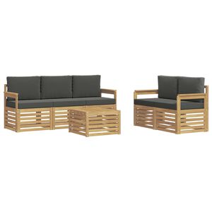 vidaXL Conjunto de sof&aacute;s de exterior 6 uds. Blanco y Antracita