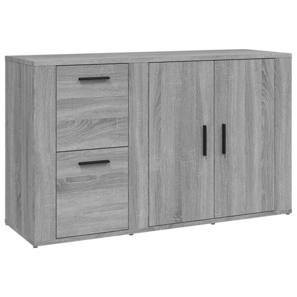 vidaXL Aparador de madera contrachapada gris Sonoma 100x33x59,5 cm