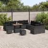 vidaXL Conjunto de sof&aacute;s de jard&iacute;n 13 pcs Negro rat&aacute;n sint&eacute;tico