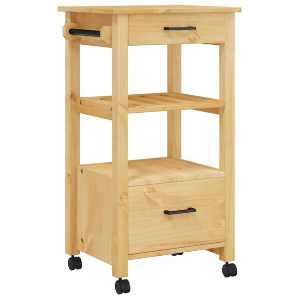 vidaXL Carrito de cocina MONZA madera maciza de pino 48x40x88,5 cm