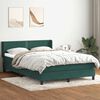 vidaXL Cama box spring con colch&oacute;n terciopelo verde oscuro 160x220 cm