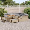 vidaXL Conjunto de sof&aacute;s de jard&iacute;n con coj&iacute;n 12 pcs Beige Polirat&aacute;n