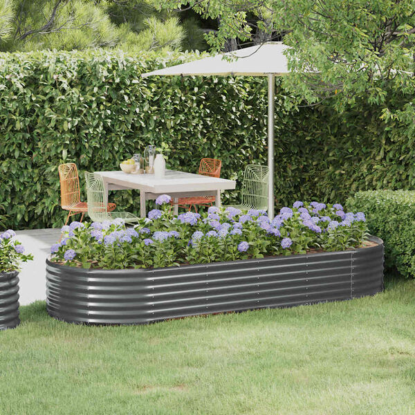 vidaXL Jardinera arriate acero galvanizado antracita 249x100x36cm