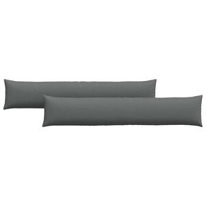 vidaXL Cojines de sof&aacute; 2 pcs Gris oscuro 200 x 40 cm tela