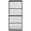 vidaXL Mueble zapatero con espejo 4 niveles negro 63x17x134 cm