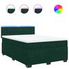 vidaXL Cama box spring con colch&oacute;n terciopelo verde oscuro 140x200 cm