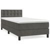 vidaXL Cama box spring con colch&oacute;n terciopelo gris oscuro 80x200 cm