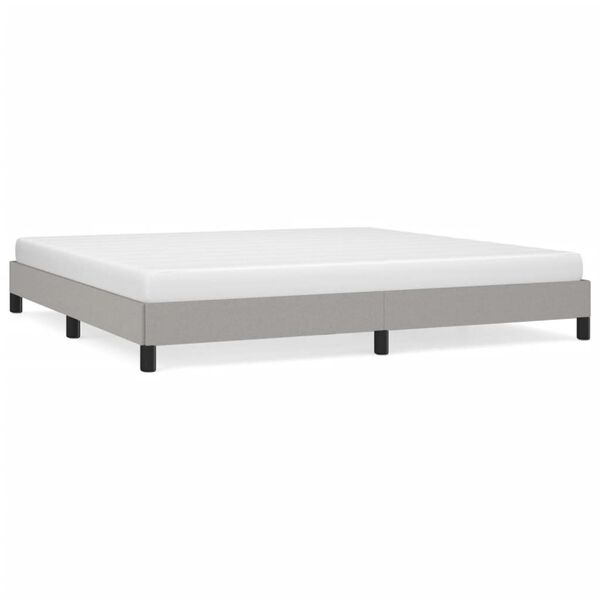 vidaXL Cama sin colch&oacute;n tela gris claro 200x200 cm
