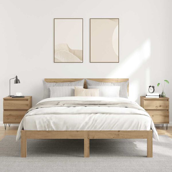 vidaXL Mesitas de noche 2 uds madera roble artisian 40x35x50 cm