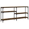 vidaXL Mesa consola madera de ingenier&iacute;a roble ahumado 160x29x75 cm