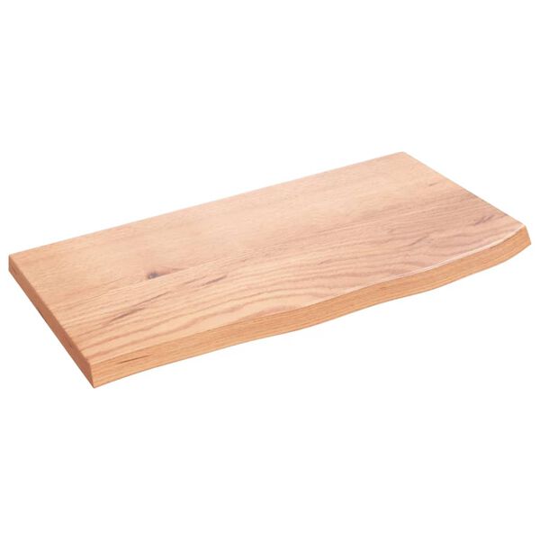 vidaXL Estante de pared madera de roble tratada marr&oacute;n claro 60x30x2cm