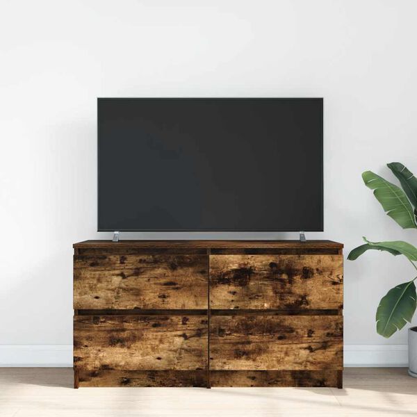 vidaXL Mueble de TV madera de ingenier&iacute;a roble ahumado 100x35x54 cm
