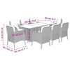 vidaXL Set comedor de jard&iacute;n 9 pzas cojines rat&aacute;n sint&eacute;tico gris claro