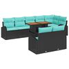 vidaXL Conjunto de sof&aacute; de jard&iacute;n 9 uds. Negro Polirat&aacute;n