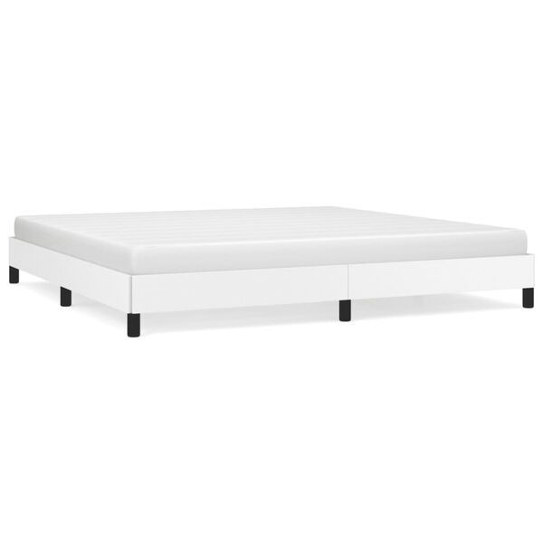 vidaXL Estructura de cama sin colchón cuero sintético blanco 200x200cm