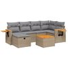 vidaXL Juego de sof&aacute;s jard&iacute;n con cojines beige mezcla 7 pzas rat&aacute;n PE