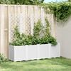 vidaXL Jardinera con enrejado PP blanco 160x40x140 cm