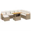 vidaXL Set de sof&aacute;s de jard&iacute;n 9 pzas con cojines rat&aacute;n sint&eacute;tico beige