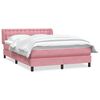 vidaXL Cama box spring con colch&oacute;n terciopelo rosa 140x210 cm