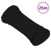 vidaXL Cuerda de trabajo poli&eacute;ster negro 4 mm 25 m