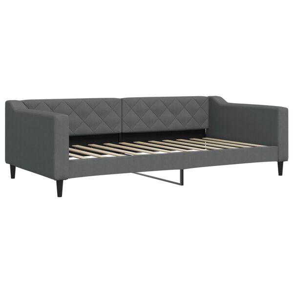 vidaXL Sofá cama con colchón tela gris oscuro 100x200 cm