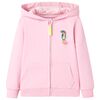 Sudadera infantil con capucha y cremallera rosa 128