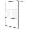 vidaXL Mampara de ducha vidrio ESG semiesmerilado negro 140x195 cm
