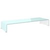vidaXL Mueble TV/Elevador de monitor cristal verde 90x30x13 cm