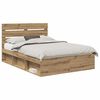 vidaXL Estructura de cama con cabecera Roble Artesanal 160 x 200 cm