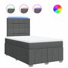 vidaXL Cama box spring con colch&oacute;n tela gris oscuro 120x200 cm