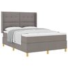 vidaXL Cama tipo Box Spring con colch&oacute;n Taup&eacute; 140 x 190 cm tela