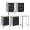 vidaXL Conjunto de armarios de trabajo con caj&oacute;n 12 pcs Negro y Gris