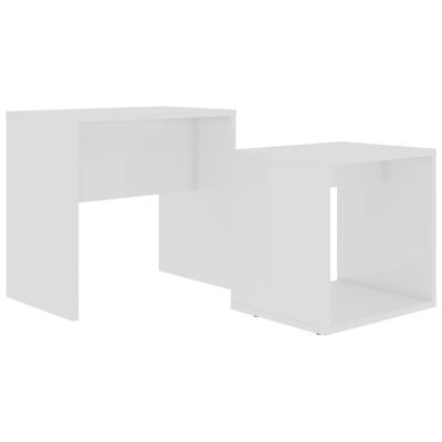 vidaXL Juego de mesas de centro madera contrachapada blanco 48x30x45cm