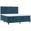 vidaXL Cama box spring colch&oacute;n y LED terciopelo azul oscuro 160x200 cm